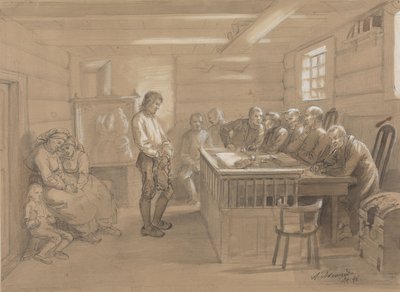 A Court Scene in the Country by Adolph Tidemand