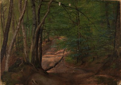 Road in the Forest by Adolph Tidemand