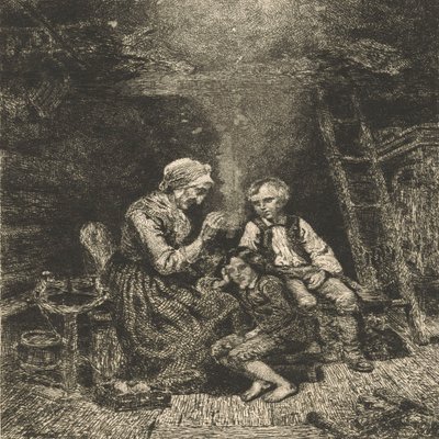 The Fairy Tale Teller by Adolph Tidemand