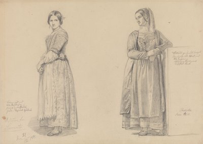 Two Standing Women by Adolph Tidemand