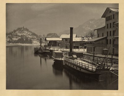 Lake Steamers at Winter Mooring, Switzerland by Adolphe Braun