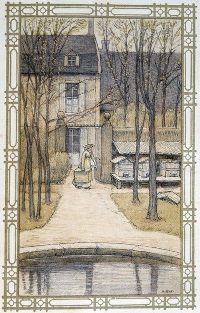 Life of bees: beekeeper and his hives by Adolphe Giraudon