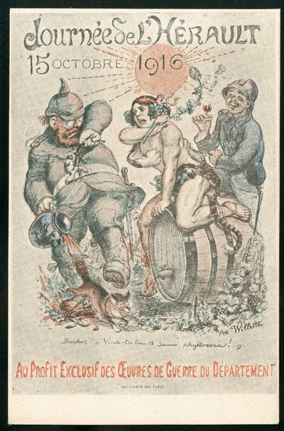 Satirical Postcard in Colours by Adolphe Leon Willette