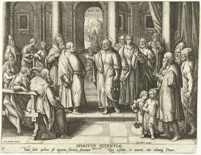 Peter and Paul Prove the Resurrection of Christ: The Gift of Learning by Adriaen Collaert