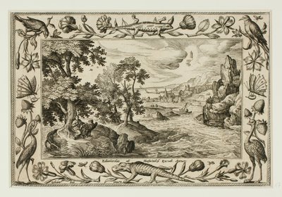 Saint John on Patmos, from Landscapes with Old and New Testament Scenes and Hunting Scenes by Adriaen Collaert