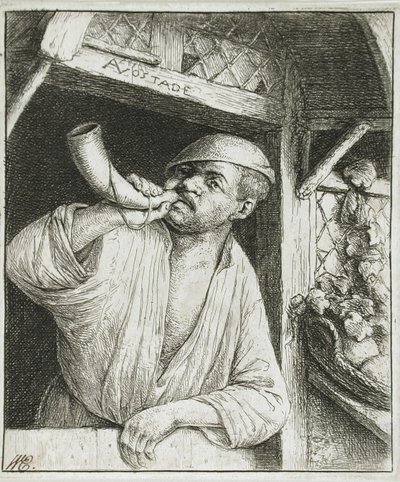 Baker Sounding His Horn by Adriaen van Ostade