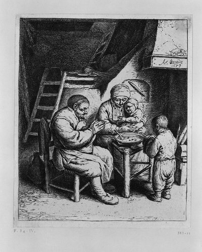 Grace Before Meal by Adriaen van Ostade