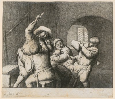 Knife Fight by Adriaen van Ostade