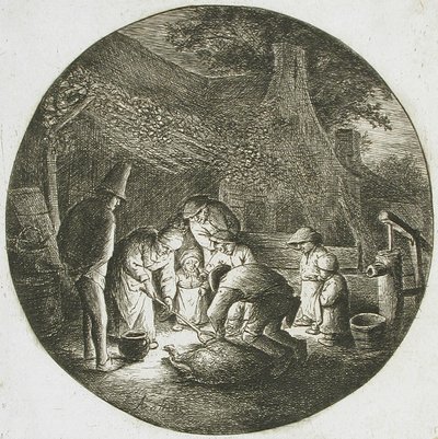Peasants Killing a Pig by Adriaen van Ostade