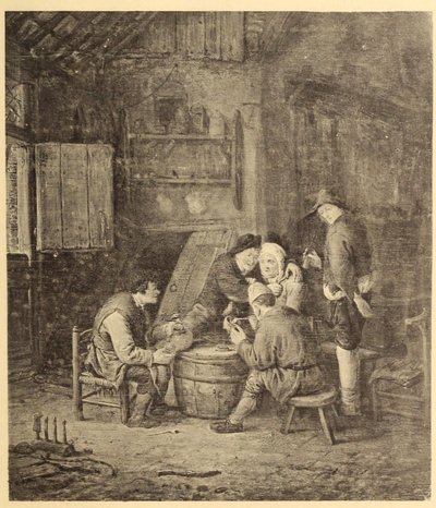 Peasants around a Barrel in an Inn by Adriaen van Ostade