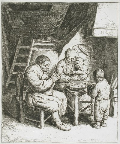 Saying Grace by Adriaen van Ostade