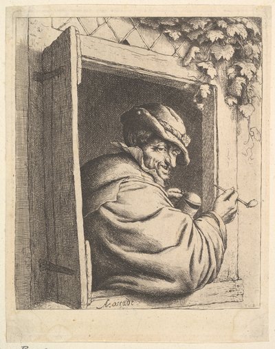 Smoker at the Window by Adriaen van Ostade