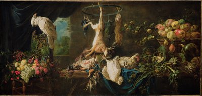 Still Life with Game, Vegetables, Fruit and Cockatoo by Adriaen van Utrecht