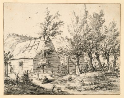 Farmstead Behind a Row of Pollard Willows by Adriaen van de Velde