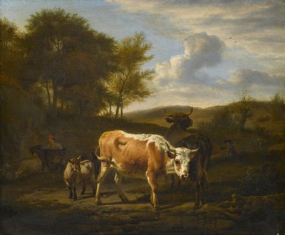 Mountainous Landscape with Cattle by Adriaen van de Velde
