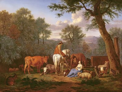 Landscape with Cattle and Figures, 1664 by Adriaen van de Velde