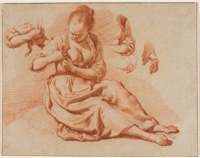 Seated Woman Searching for Fleas, c. 1671 by Adriaen van de Velde