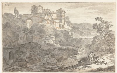Italian landscape by Adriaen van der Cabel