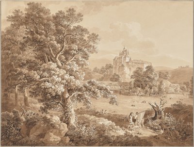 Fishermen on the River Zschopau by Kriebstein Castle, Saxony by Adrian Zingg