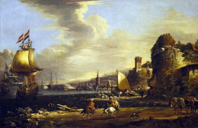 The Port of Genoa, c.1660 by Adrian van der Cabel