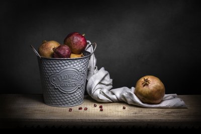 Rustic Pomegranate Still Life by Adriana Vitale