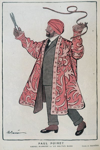 Cartoon by Paul Poiret, French Designer by Adrien Barrere