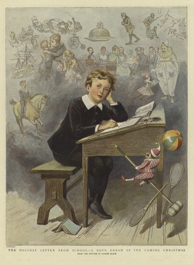 The Holiday Letter from School by Adrien Emmanuel (after) Marie