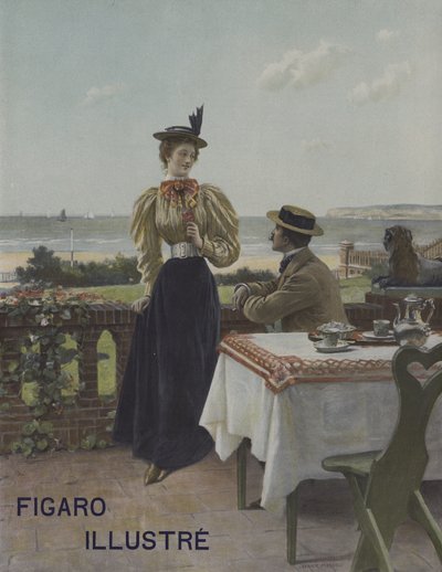 At Villers-sur-Mer (Cover of Le Figaro Illustre, July 1897) by Adrien Moreau