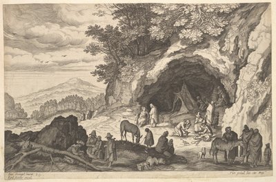 Landscape with Gypsy Camp by Aegidius Sadeler II