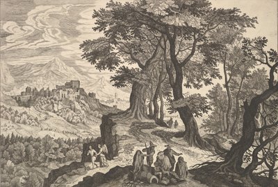 Landscape with Tobias and the Angel and Gypsies by Aegidius Sadeler II