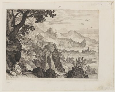 Mountainous Landscape with The Rest on the Flight into Egypt by Aegidius Sadeler II