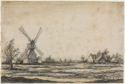 Landscape with a Windmill near a Farmstead by Aelbert Cuyp
