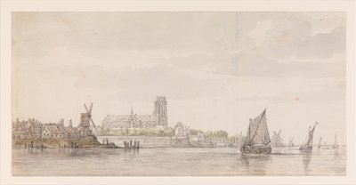 View of the Great Church in Dordrecht from the River Maas by Aelbert Cuyp