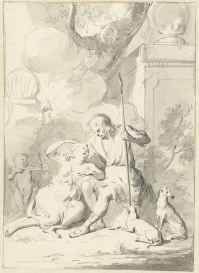 Venus and Adonis (?) by Aert Schouman
