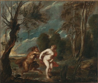 Landscape with a Nymph and a Satyr by after Peter Paul Rubens