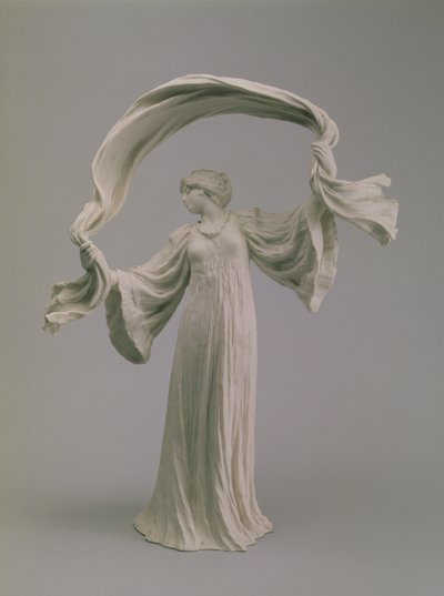 Dancer with a Scarf from a table centrepiece, Sevres, 1900 by Agathon Leonard