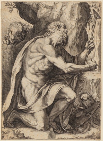 Saint Jerome by Agostino Carracci