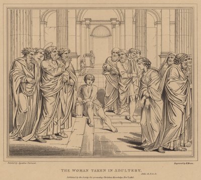 The Woman Taken in Adultery, John by Agostino Carracci