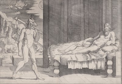 Lycaon Transformed into a Wolf by Agostino Veneziano