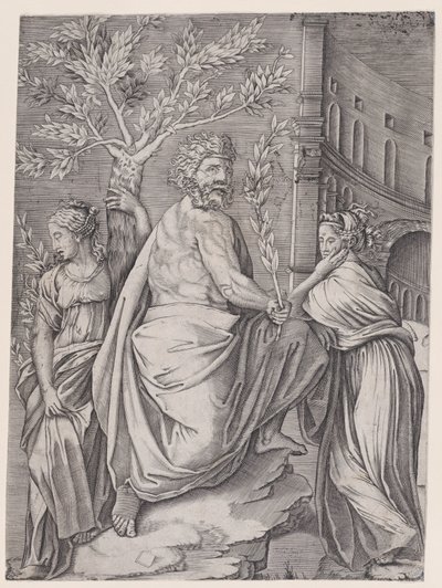 The Man with a Laurel Branch by Agostino Veneziano