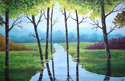 Serene Forest Stream by Aisha Haider