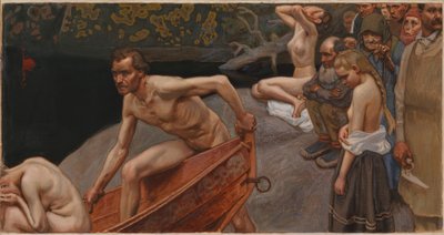 By the River of Tuonela, Study for the Jusélius Mausoleum Frescoes by Akseli Gallen-Kallela