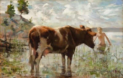 Cow and Boy by Akseli Gallen-Kallela