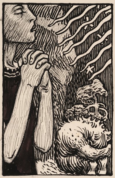 Sketch for Praying Maiden by Akseli Gallen-Kallela