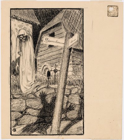 The Ghost in the Churchyard by Akseli Gallen-Kallela