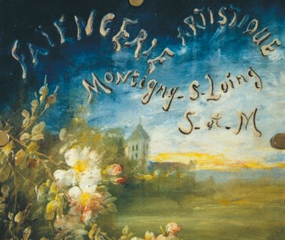 Advertising plaque decorated with rose bushes, by Albert Boue and Georges Delvaux, circa 1900 by Albert Boue