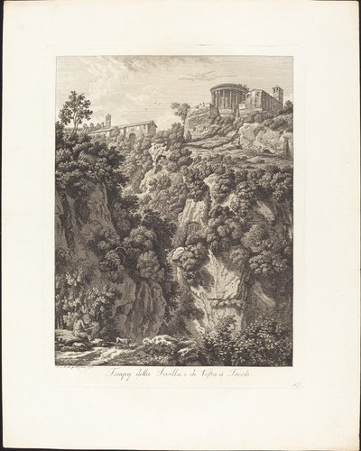 Temples of Sibyl and Vesta at Tivoli by Albert Christoph Dies