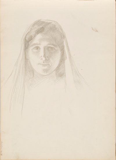 Aino Ackté as Alcestis, Sketch of the Face by Albert Edelfelt