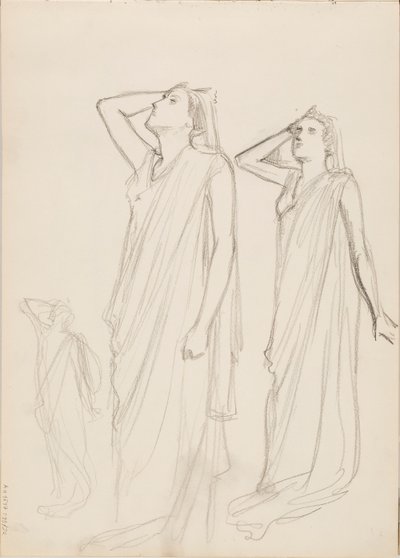 Aino Ackté as Alcestis, Three Sketches by Albert Edelfelt