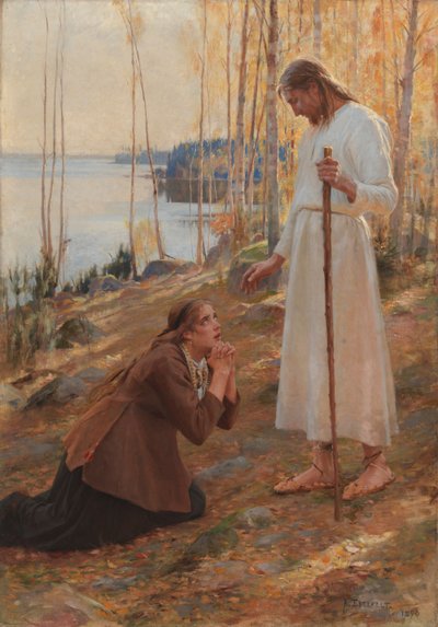 Christ and Mary Magdalene, a Finnish Legend by Albert Edelfelt